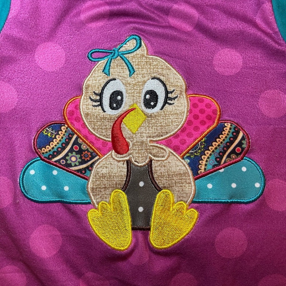 0-3 months baby girl Christmas,Thanksgiving onesie Turkey - Picture 5 of 5